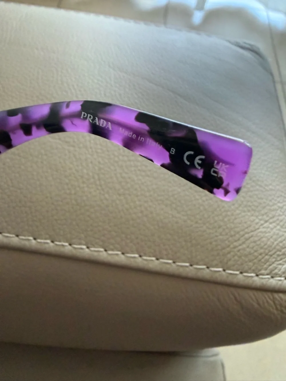Prada Purple and Teal Patterned Sunglass Temples - Picture 4 of 7